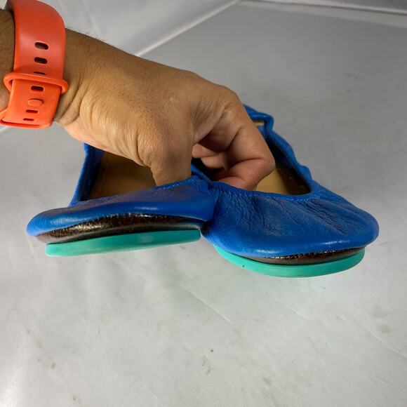 Tieks by Gavrieli Ballet Flats Shoes Womens Size 9 Blue Leather Slip On Comfort - Picture 3 of 4